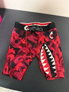 ethika Red & Black Camo Shark Graphic Boxer Briefs
